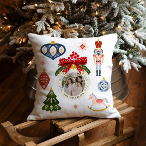 Colorful Christmas Photo Decorative Pillow