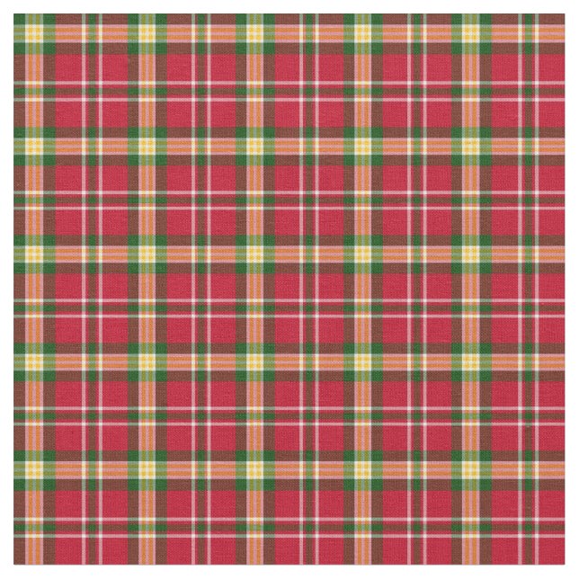 Colorful Christmas Plaid Fabric (Close Up)