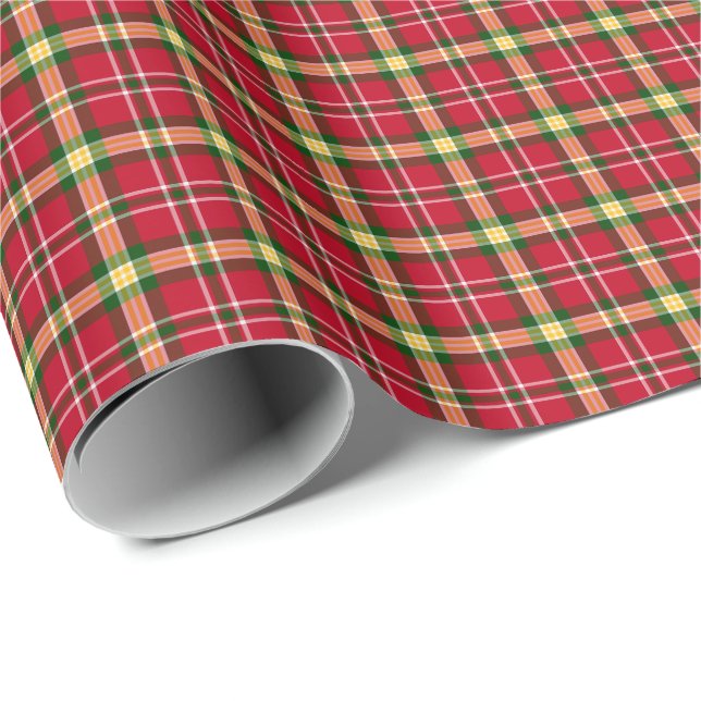 Colorful Christmas Plaid Pattern Wrapping Paper (Roll Corner)