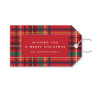 Colorful Christmas plaid red holiday personalized  Gift Tags