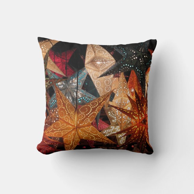 Colorful Christmas Printed Throw Pillow (Front)