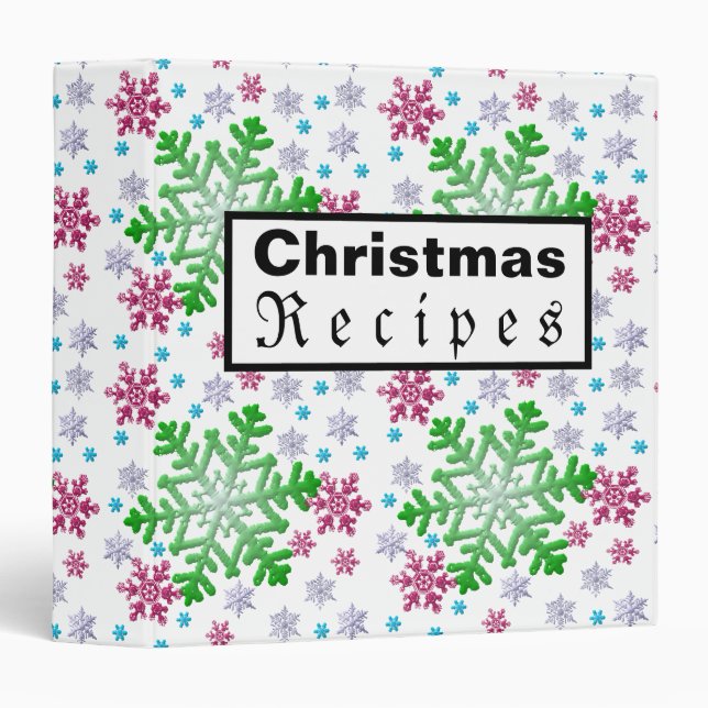 Colorful Christmas Recipe Binder (Front/Spine)