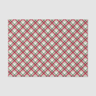 Colorful Christmas Red Green Plaid Pattern Tissue Paper