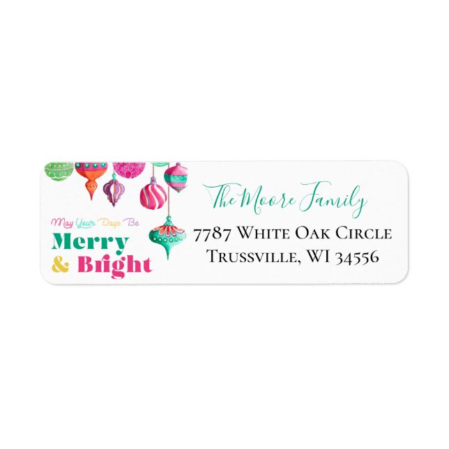 Colorful Christmas Return Labels (Front)