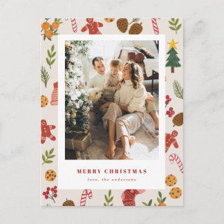 Colorful Christmas & Seasonal Items Photocard Holiday Postcard
