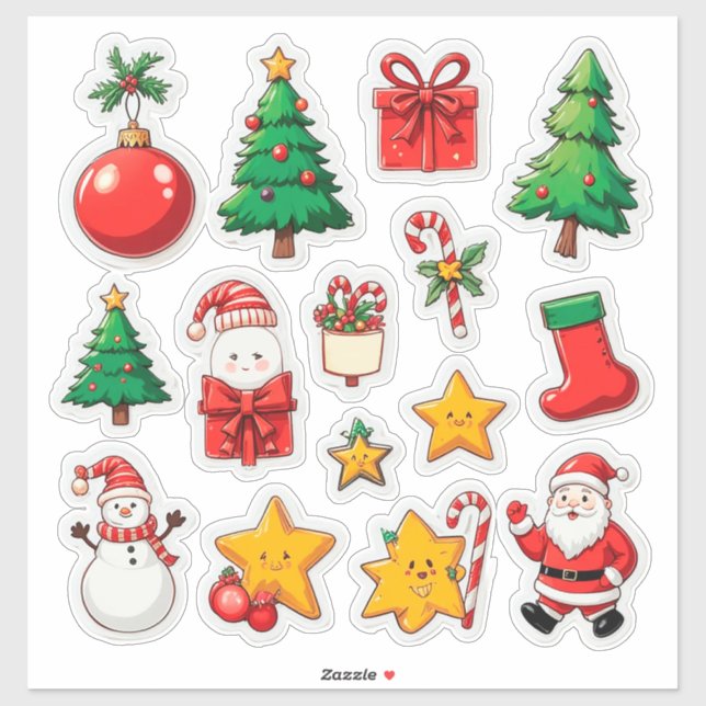Colorful Christmas Set Sticker (Sheet)