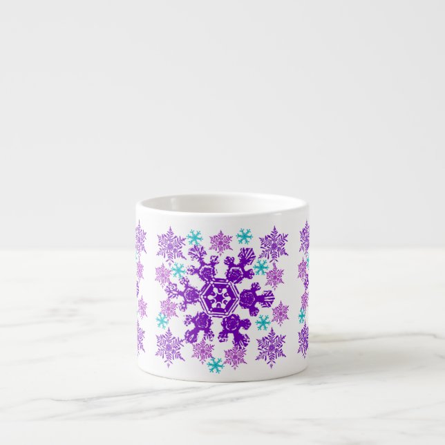 Colorful Christmas Snowflake Espresso Cup (Front)