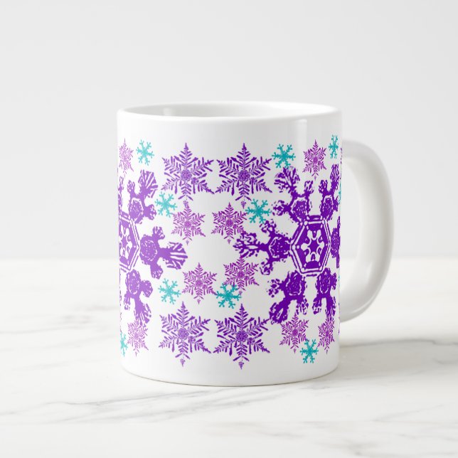 Colorful Christmas Snowflake Jumbo Cup (Front Right)