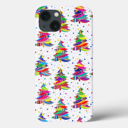 Colorful Christmas Snowflakes iPhone 13 Case