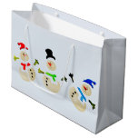 Colorful Christmas Snowman Parade Large Gift Bag