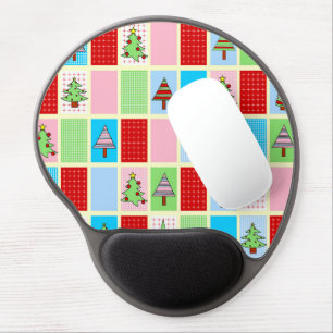 Colorful Christmas Squares Gel Mouse Pad