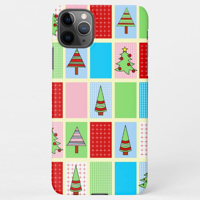 Colorful Christmas Squares iPhone Case (Back)