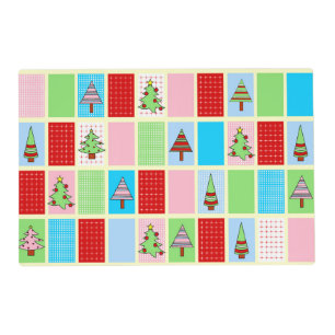 Colorful Christmas Squares Pattern Placemat