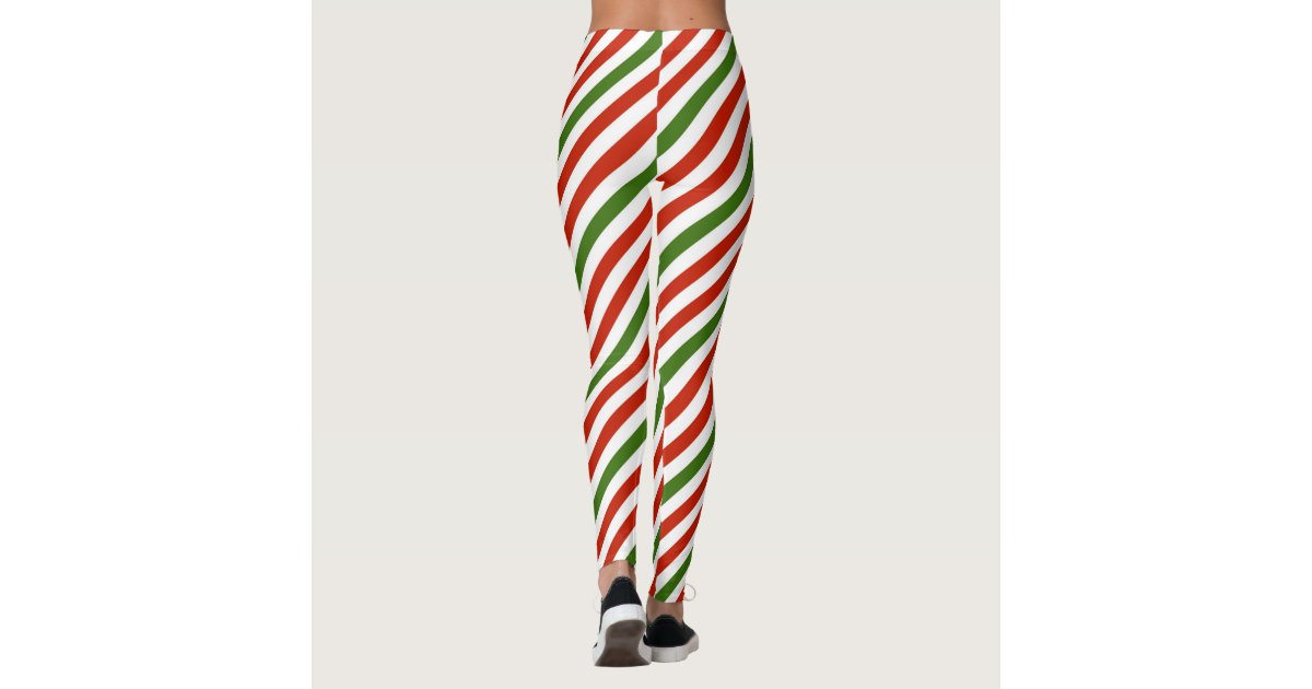 Colorful Christmas Stripes Leggings | Zazzle.com