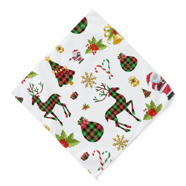 Colorful Christmas Symbols  Bandana (Front)
