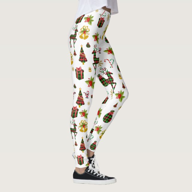 Colorful Christmas Symbols Leggings (Right)