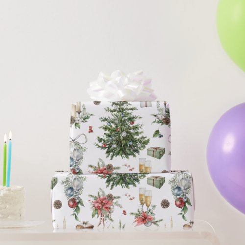 Colorful Christmas symbols pattern 2 Wrapping Paper