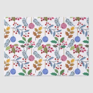 Colorful Christmas symbols pattern Tissue Paper