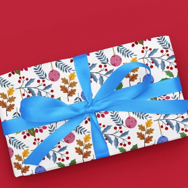 Colorful Christmas symbols pattern Wrapping Paper (Creator Uploaded)