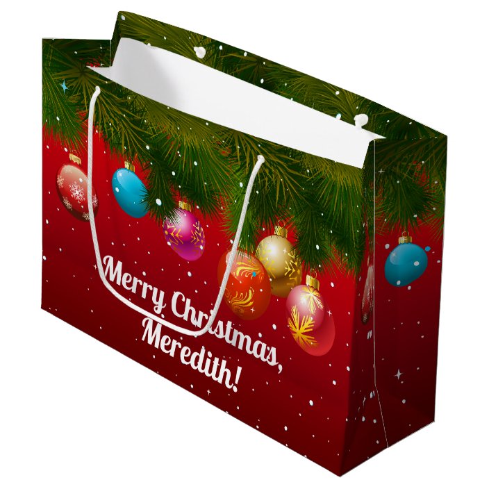 Colorful Christmas Tree Decorations Large Gift Bag Zazzle Com