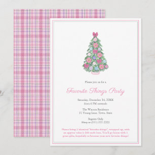 Colorful Christmas Tree Favorite Things Party Invitation