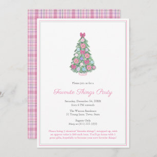 Colorful Christmas Tree Favorite Things Party Invitation