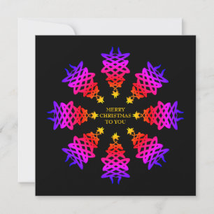 Colorful CHRISTMAS TREE Festive Greeting Card