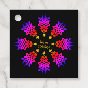 Colorful   CHRISTMAS TREE   Festive Holiday Favor Tags