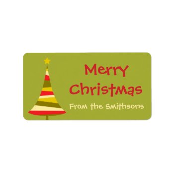 Colorful Christmas Tree Gift Labels Or Tags by thechristmascardshop at Zazzle