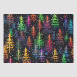 Colorful Christmas Tree Glow In Dark Forest Tissue Paper