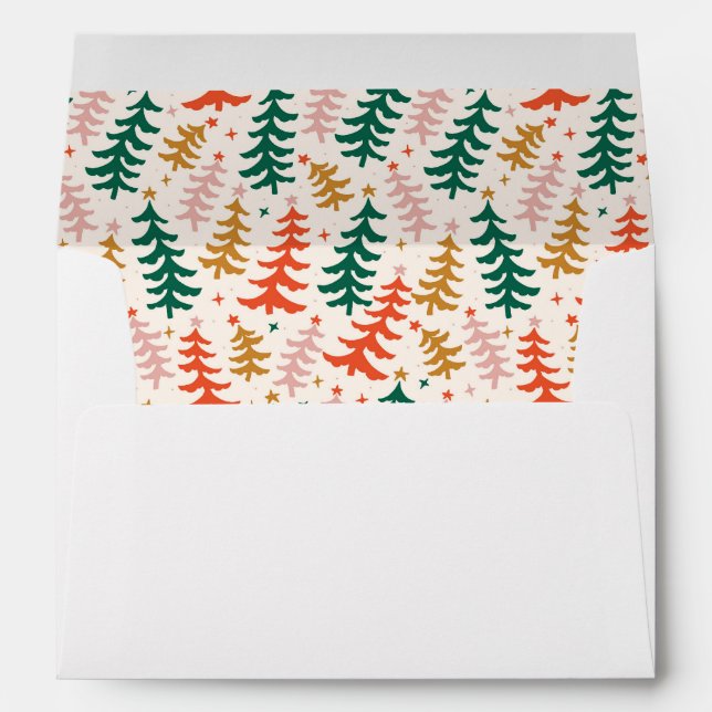 Colorful Christmas Tree Holiday  Envelope (Back (Bottom))
