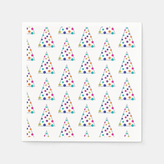 Colorful Christmas Tree Napkins (Front)