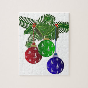 Colorful Christmas Tree Ornaments Jigsaw Puzzle