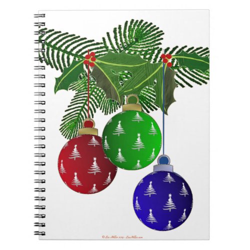 Colorful Christmas Tree Ornaments Notebook