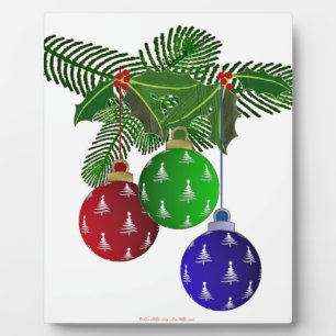 Colorful Christmas Tree Ornaments Plaque