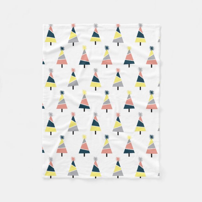 Colorful Christmas  tree pattern Fleece Blanket (Front)