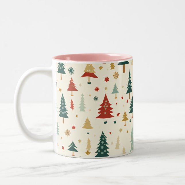 Colorful Christmas Tree Pattern Mug (Left)