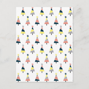 Colorful Christmas tree pattern Postcard
