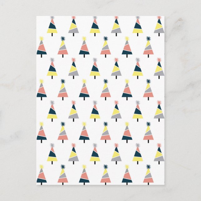 Colorful Christmas  tree pattern Postcard (Front)