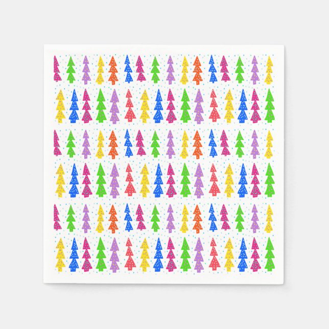 Colorful Christmas Tree Pop Art  Napkins (Front)