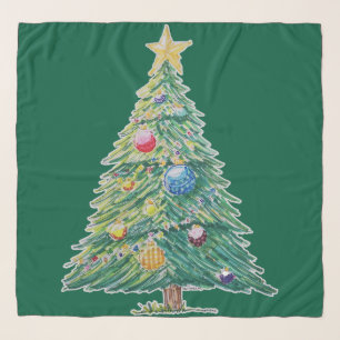 Colorful Christmas Tree Scarf