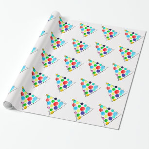 Colorful Christmas tree watercolor Wrapping Paper