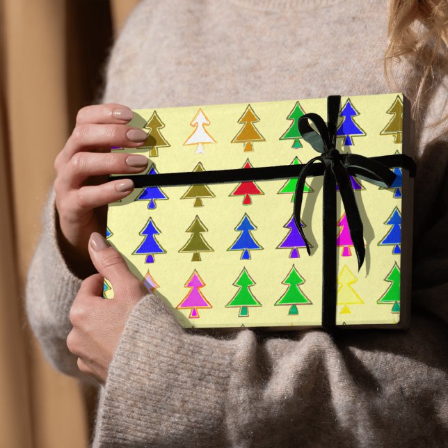 Colorful Christmas tree winter wrapping paper (Creator Uploaded)
