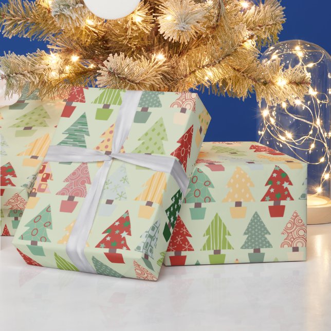 Colorful Christmas Tree Wrapping Paper (Holidays)