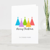 Colorful Christmas Trees Christmas Card