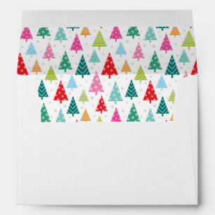 Colorful Christmas Trees Custom Return Address Envelope