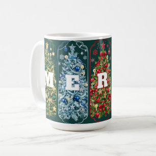 Colorful Christmas Trees Merry Coffee Mug