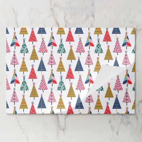Colorful Christmas Trees Pattern Paper Placemat 