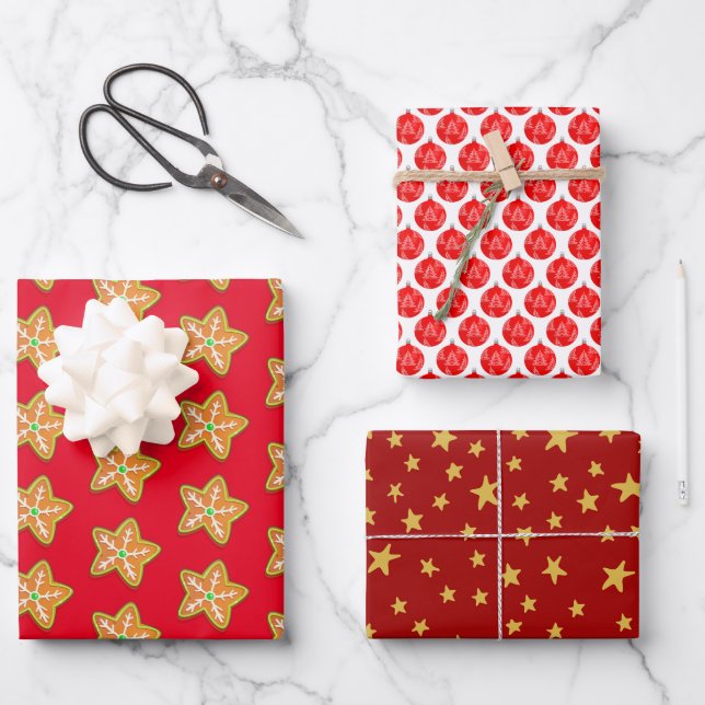 Colorful  Christmas Wrapping Paper Sheets (Front)