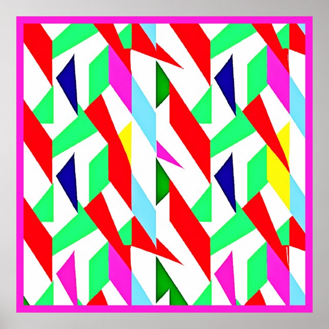 Colorful Chromatic Pattern Poster (Front)